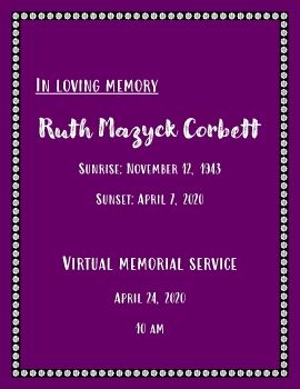 Ruth Mazyck Corbett Virtual Memorial