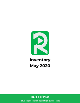 Rally Replay May 2020 Inventory