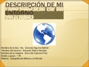 Descripción de mi entorno