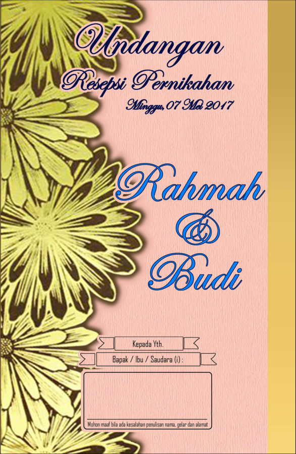 Undangan Resepsi Rahmah & Budi - 07 Mei 2017