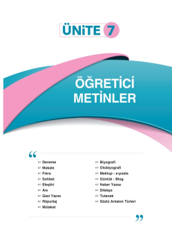 ÖĞRETİCİ METİNLER