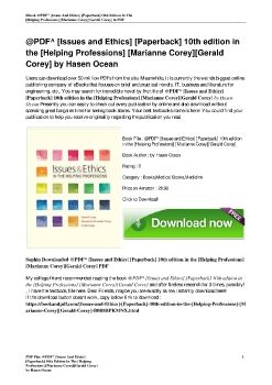 @PDF^ [Issues and Ethics] [Paperback] 10th edition in the [Helping Professions] [Marianne Corey][Gerald Corey] by Hasen Ocean