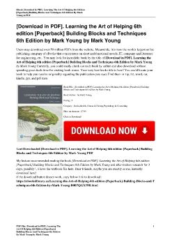 [Download in PDF]. Learning the Art of Helping 6th edition [Paperback] Building Blocks and Techniques 6th Edition by Mark Young by Mark Young