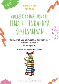 Bahan Ajar Kelas 4 Tema 1