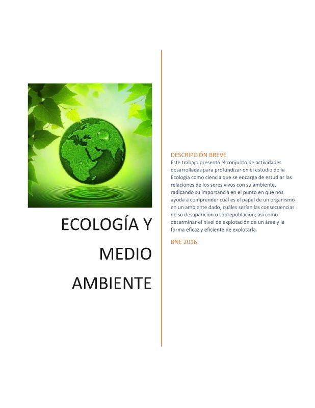 ECOLOGÍA Y MEDIO AMBIENTE