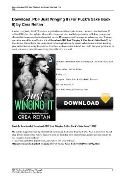 Download .PDF Just Winging It (For Puck's Sake Book 9) by Crea Reitan