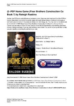 @~PDF Home Game (Fixer Brothers Construction Co Book 7) by Raleigh Ruebins