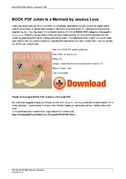 BOOK PDF Julián Is a Mermaid by Jessica Love