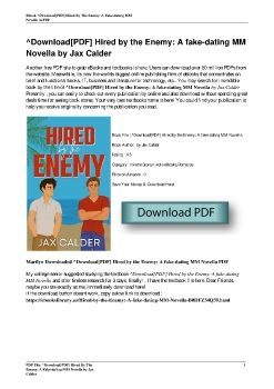 ^Download[PDF] Hired by the Enemy: A fake-dating MM Novella by Jax Calder