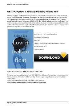 GET [PDF] How It Feels to Float by Helena Fox