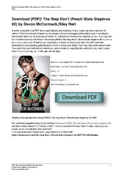 Download [PDF]! The Step Don't (Peach State Stepbros #2) by Devon McCormack,Riley Hart