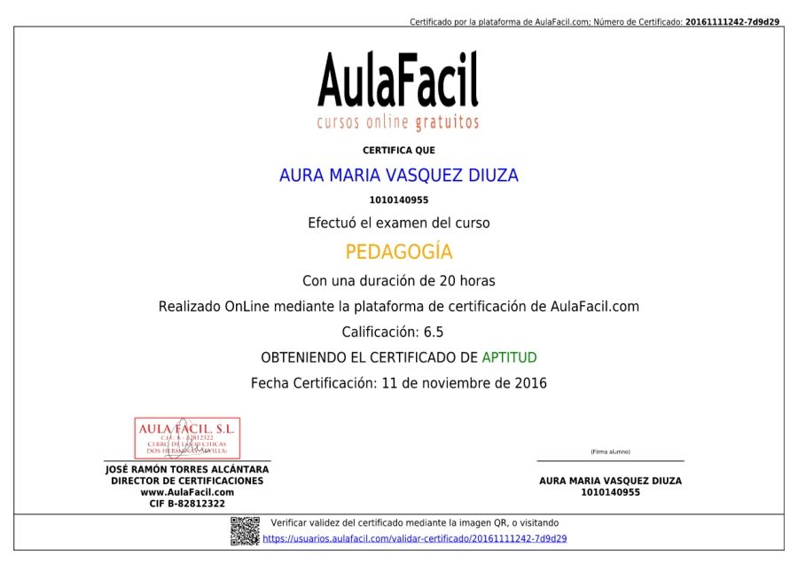 Certificado - AulaFacil.com