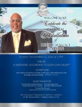 Pastor Wallace Coleman Installation Program 2022