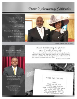 Pastor 6th Anniversary Newsletter 2019