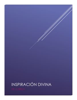 INSPIRACIÓN DIVINA DE LA BIBLIA