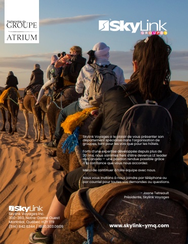 Skylink Voyages. Présentation dept Groupes - Atrium