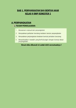 BAB 1. PERPANGKATAN KELAS 9 SMP