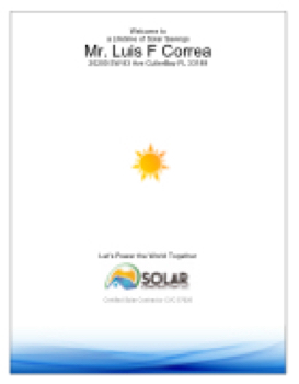 Mr. Luis F Correa  MISSION SOLAR