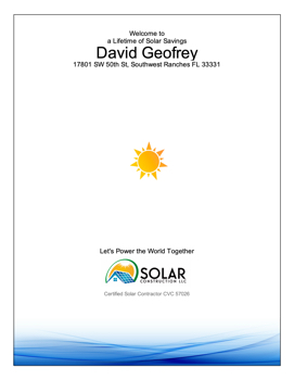 David Geofrey MISSION SOLAR