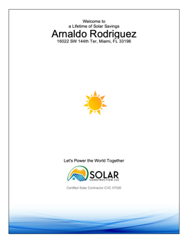 Arnaldo Rodriguez MISSION SOLAR
