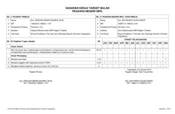 SKP Dra. SRI RAHAYU SUSILOWATI 2018 Target bulanan