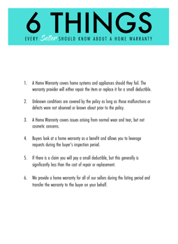 DREAM THE BOTTOM LINE-6 THINGS TO KNOW ABOUT HOME WARRANTY