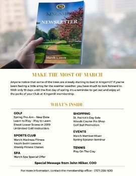CLUB NEWSLETTER 3-1-19