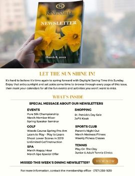 CLUB NEWSLETTER 3-8-19