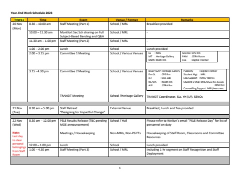 2023 Year-End Work Schedule (for circulation)