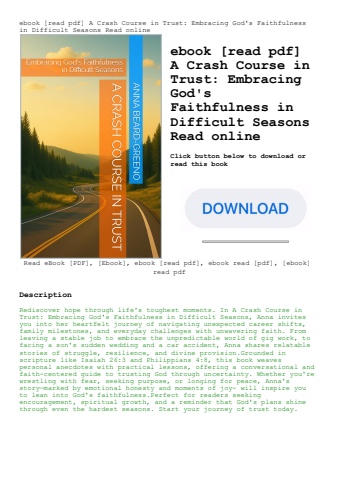 ebook [read pdf] a crash course in trust embracing god's faithfulness in difficult seasons read onli
