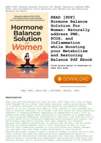 read [pdf] hormone balance solution for women naturally address pms  pcos  and inflammation while bo