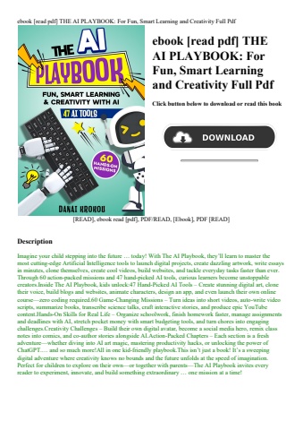 ebook [read pdf] the ai playbook for fun  smart learning and creativity full pdf