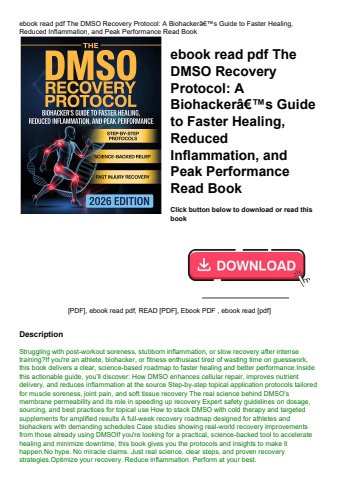 ebook read pdf the dmso recovery protocol a biohackerã¢â€â™s guide to faster healing  reduced inflam