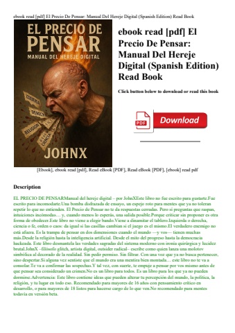 ebook read [pdf] el precio de pensar manual del hereje digital (spanish edition) read book
