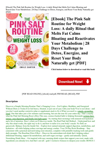 [ebook] the pink salt routine for weight loss a daily ritual that melts fat calms bloating and react