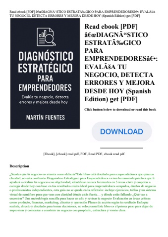 read ebook [pdf] ã¢â€âœdiagnãƒâ“stico estratãƒâ‰gico para emprendedoresã¢â€â evalãƒâša tu negocio