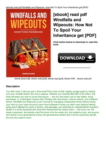 [ebook] read pdf windfalls and wipeouts how not to spoil your inheritance get [pdf]