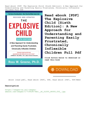 read ebook [pdf] the explosive child [sixth edition] a new approach for understanding and parenting