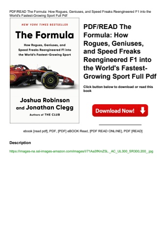 pdfread the formula how rogues  geniuses  and speed freaks reengineered f1 into the world's fastest-