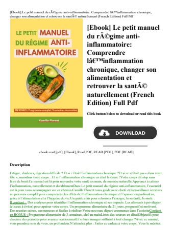 [ebook] le petit manuel du rãƒâ©gime anti-inflammatoire comprendre lã¢â€â™inflammation chronique  ch