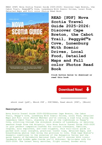 read [pdf] nova scotia travel guide 2025-2026 discover cape breton  the cabot trail  peggyã¢â€â™s co