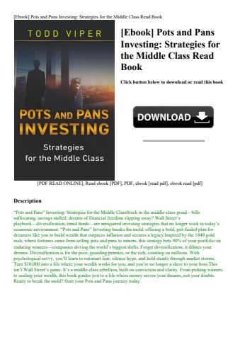 [ebook] pots and pans investing strategies for the middle class read book