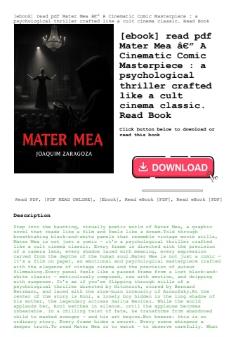 [ebook] read pdf mater mea ã¢â€â” a cinematic comic masterpiece  a psychological thriller crafted li