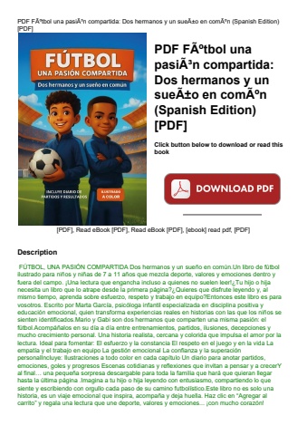 pdf fãƒâºtbol una pasiãƒâ³n compartida dos hermanos y un sueãƒâ±o en comãƒâºn (spanish edition) [pdf