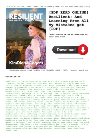 [pdf read online] resilient and learning from all my mistakes get [pdf]