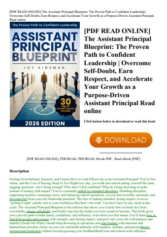[pdf read online] the assistant principal blueprint the proven path to confident leadership  overcom
