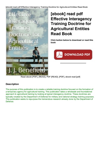 [ebook] read pdf effective interagency training doctrine for agricultural entities read book