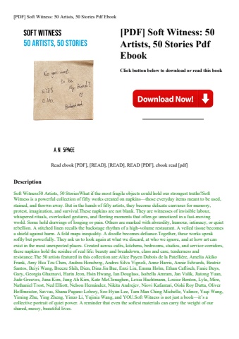[pdf] soft witness 50 artists  50 stories pdf ebook