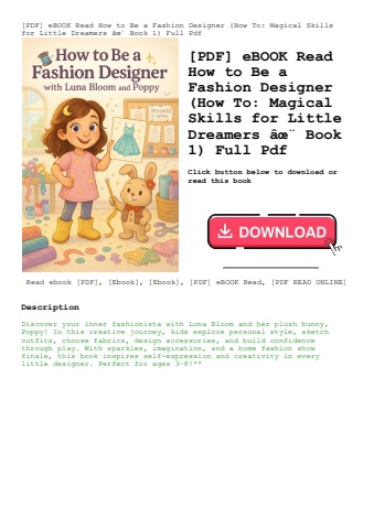 [pdf] ebook read how to be a fashion designer (how to magical skills for little dreamers ã¢âœâ¨ book