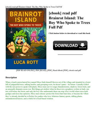 [ebook] read pdf brainrot island the boy who spoke to trees full pdf